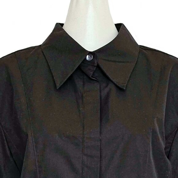 MINJUKIM BLACK CORSET CROPPED SHIRT (40) - Picture 8 of 8